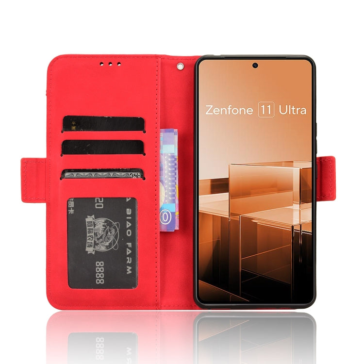 For Asus Zenfone 11 Ultra Skin Feel Calf Texture Card Slots Leather Phone Case