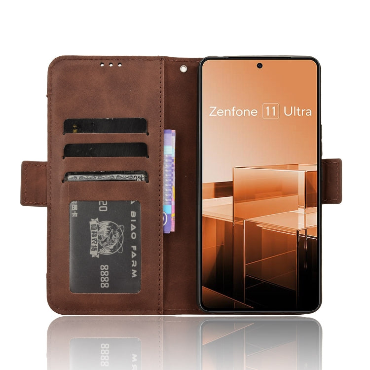 For Asus Zenfone 11 Ultra Skin Feel Calf Texture Card Slots Leather Phone Case