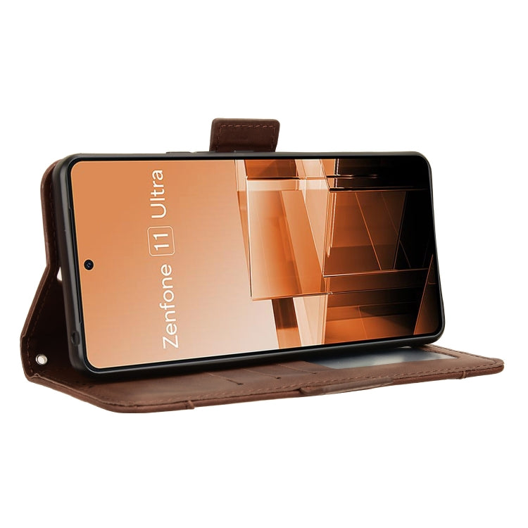 For Asus Zenfone 11 Ultra Skin Feel Calf Texture Card Slots Leather Phone Case