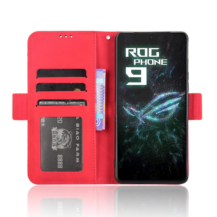 For ASUS ROG Phone 9 / 9 Pro Skin Feel Calf Texture Card Slots Leather Phone Case