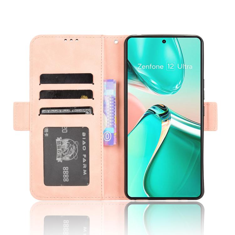 For ASUS Zenfone 12 Ultra Skin Feel Calf Texture Card Slots Leather Phone Case