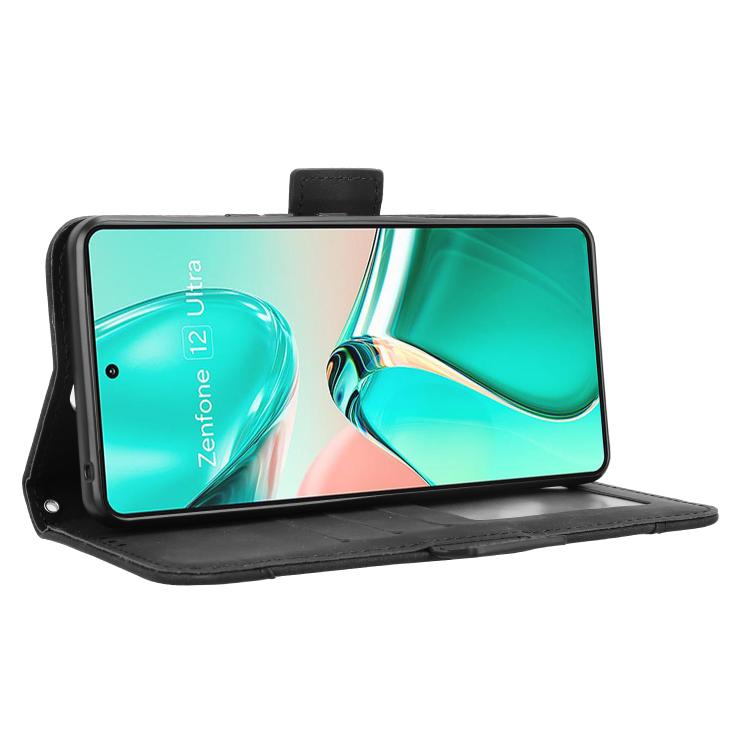 For ASUS Zenfone 12 Ultra Skin Feel Calf Texture Card Slots Leather Phone Case