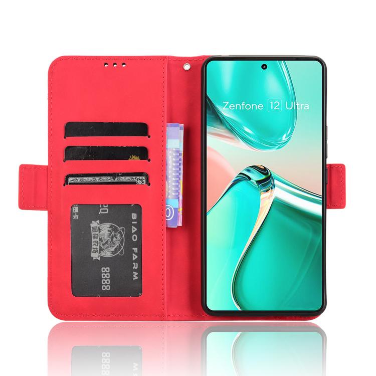 For ASUS Zenfone 12 Ultra Skin Feel Calf Texture Card Slots Leather Phone Case