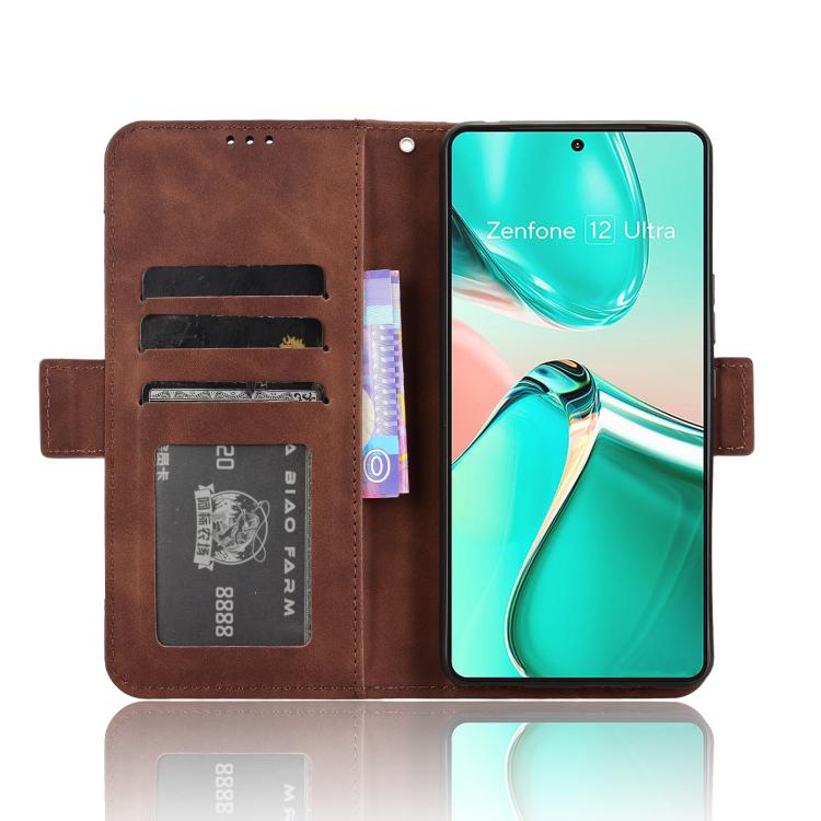 For ASUS Zenfone 12 Ultra Skin Feel Calf Texture Card Slots Leather Phone Case