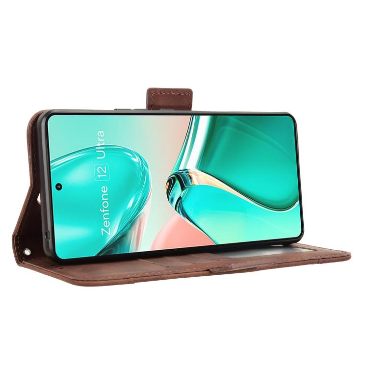 For ASUS Zenfone 12 Ultra Skin Feel Calf Texture Card Slots Leather Phone Case