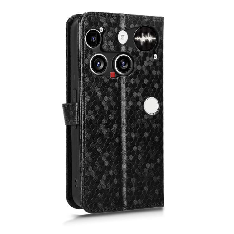 For Nothing Phone 3 Honeycomb Dot Texture Leather Phone Case