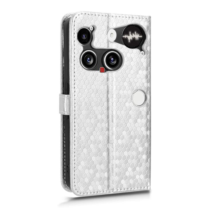 For Nothing Phone 3 Honeycomb Dot Texture Leather Phone Case