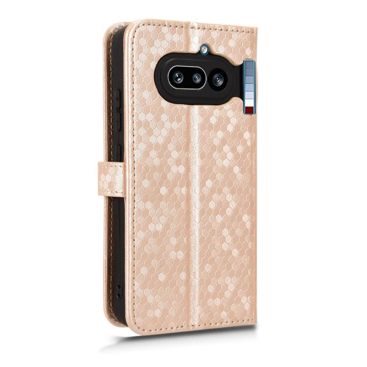 For Nothing Phone 4a Honeycomb Dot Texture Leather Phone Case