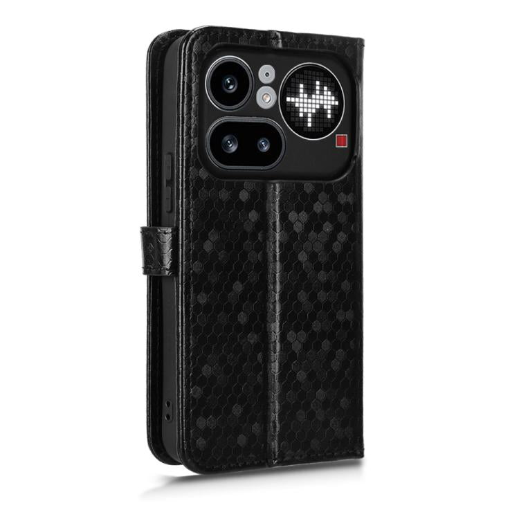 For Nothing Phone 4a Pro Honeycomb Dot Texture Leather Phone Case