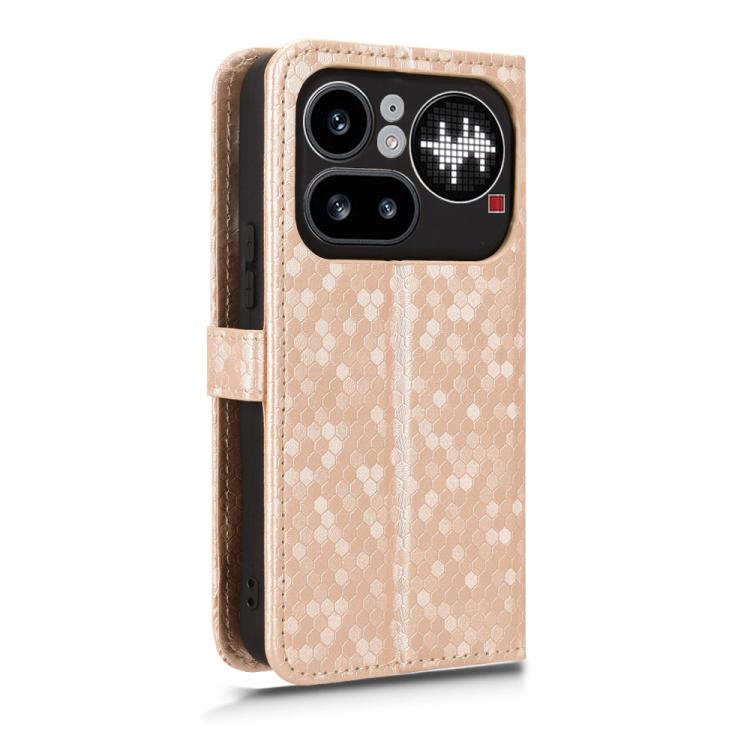 For Nothing Phone 4a Pro Honeycomb Dot Texture Leather Phone Case