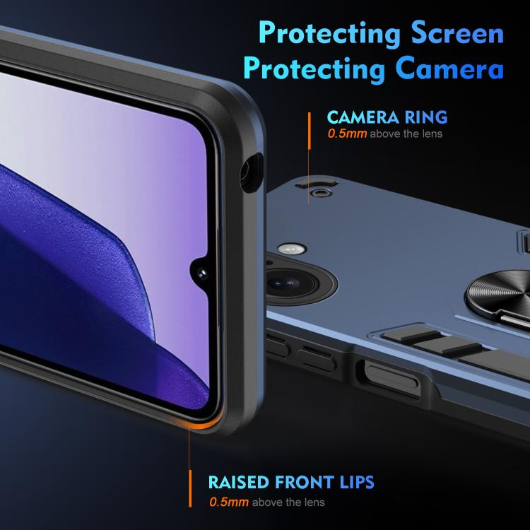 For iPhone 17 Shockproof Metal Ring Holder Phone Case
