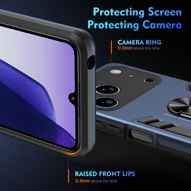 For iPhone 17 Pro Max Shockproof Metal Ring Holder Phone Case