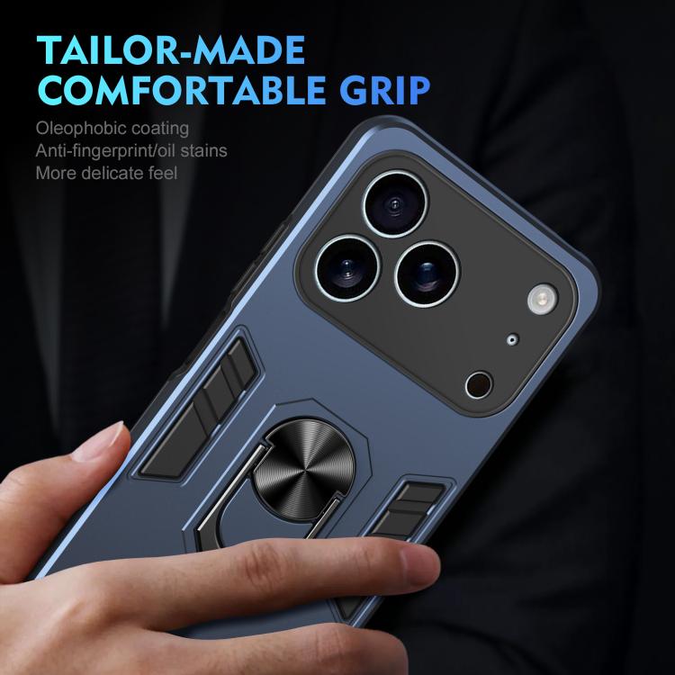 For iPhone 17 Pro Max Shockproof Metal Ring Holder Phone Case
