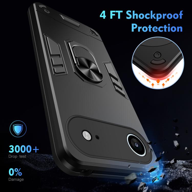 For iPhone Air Shockproof Metal Ring Holder Phone Case