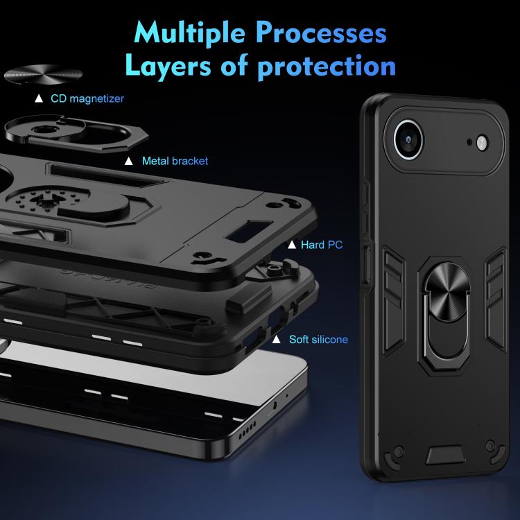 For iPhone Air Shockproof Metal Ring Holder Phone Case