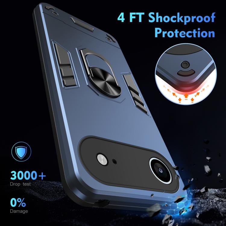 For iPhone Air Shockproof Metal Ring Holder Phone Case