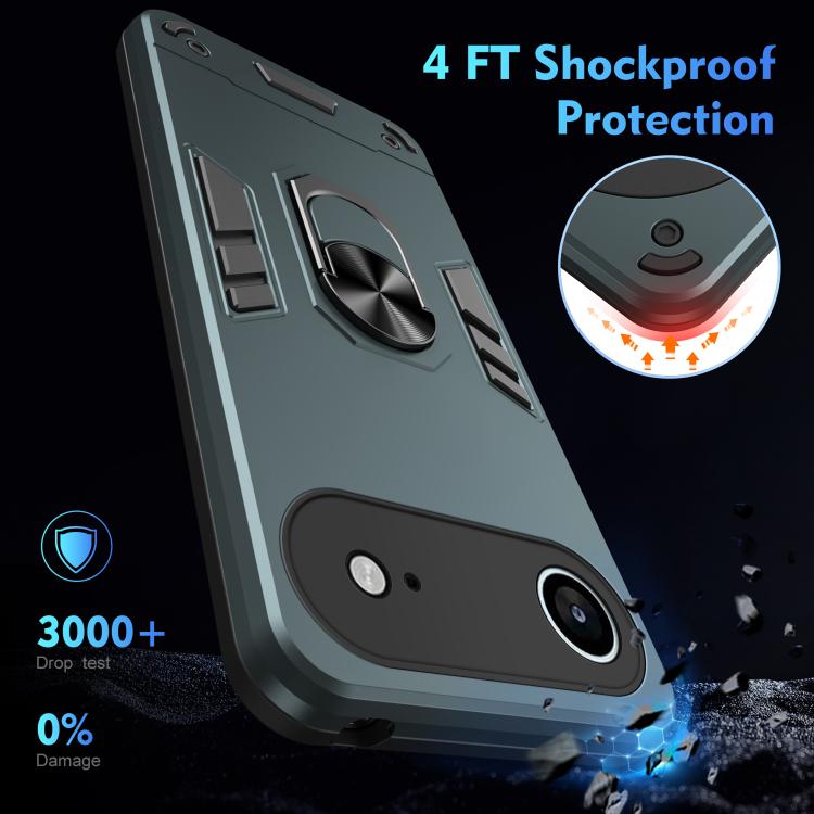 For iPhone Air Shockproof Metal Ring Holder Phone Case