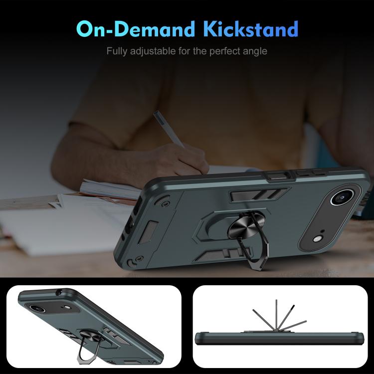 For iPhone Air Shockproof Metal Ring Holder Phone Case