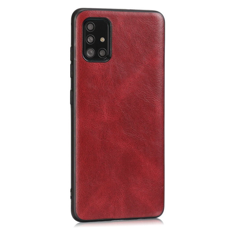 For Samsung Galaxy A51 Crazy Horse Textured Calfskin PU+PC+TPU Case