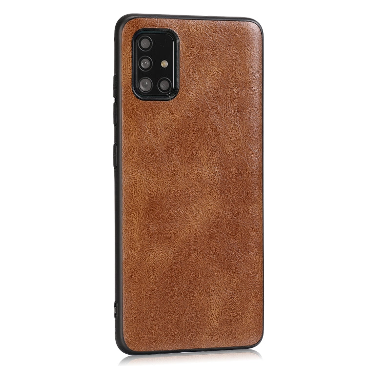 For Samsung Galaxy A51 Crazy Horse Textured Calfskin PU+PC+TPU Case