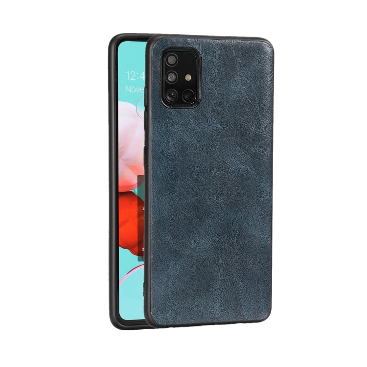 For Samsung Galaxy A51 Crazy Horse Textured Calfskin PU+PC+TPU Case