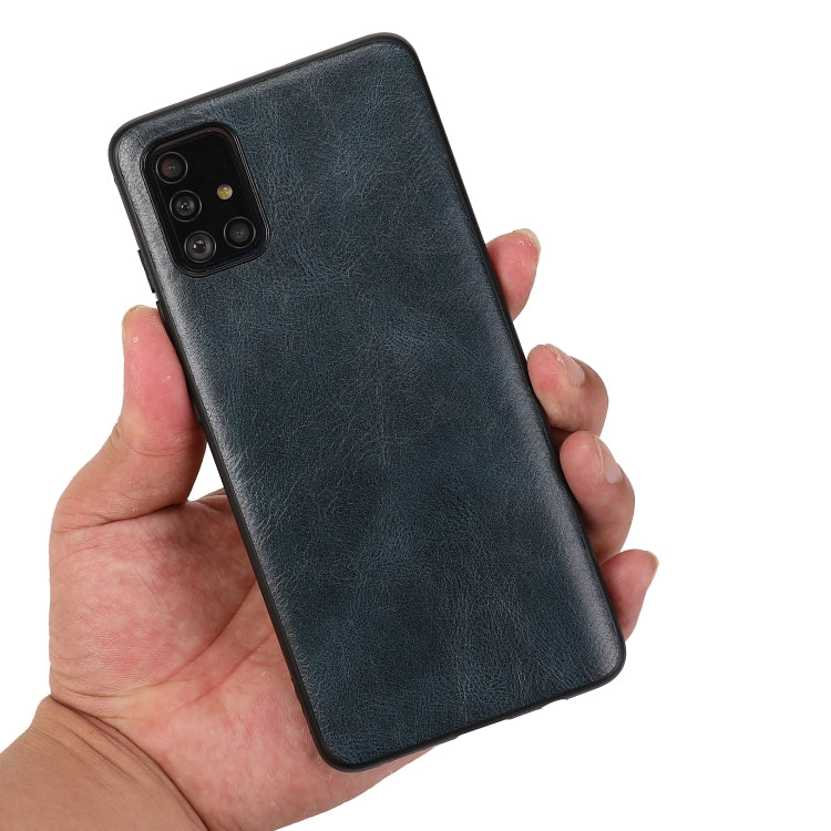 For Samsung Galaxy A51 Crazy Horse Textured Calfskin PU+PC+TPU Case