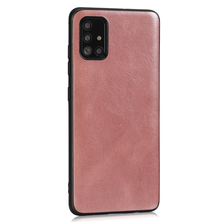 For Samsung Galaxy A51 Crazy Horse Textured Calfskin PU+PC+TPU Case