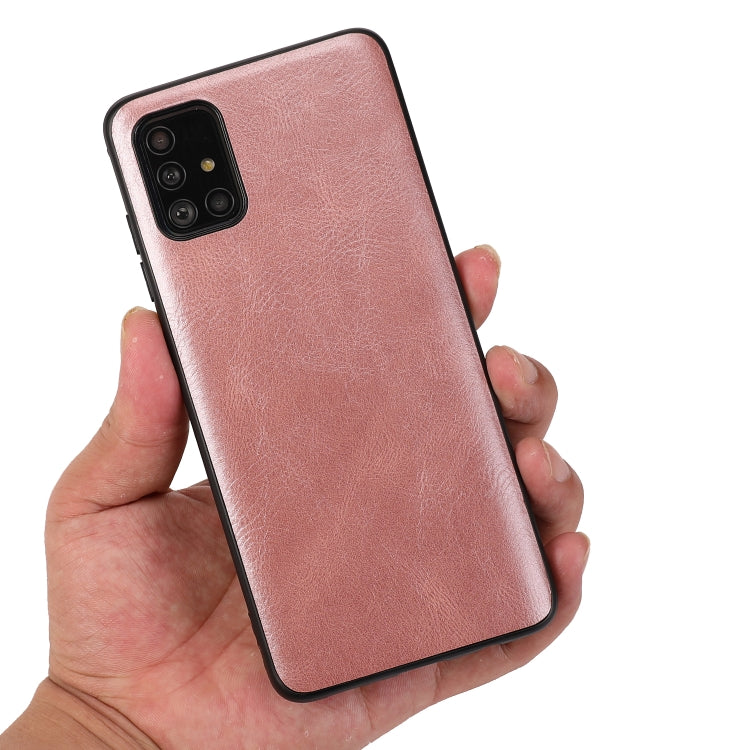 For Samsung Galaxy A51 Crazy Horse Textured Calfskin PU+PC+TPU Case