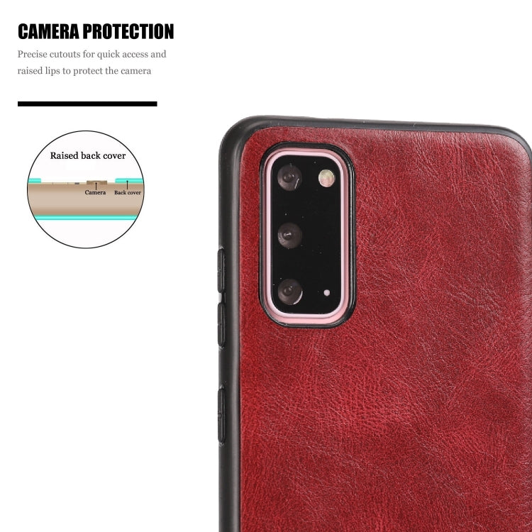 For Samsung Galaxy S20 Crazy Horse Textured Calfskin PU+PC+TPU Case