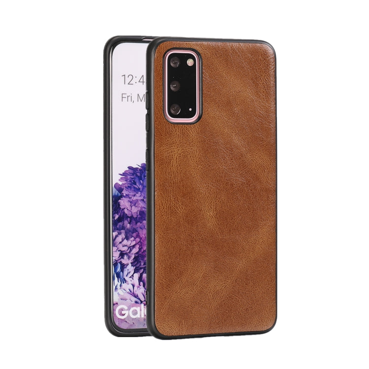 For Samsung Galaxy S20 Crazy Horse Textured Calfskin PU+PC+TPU Case