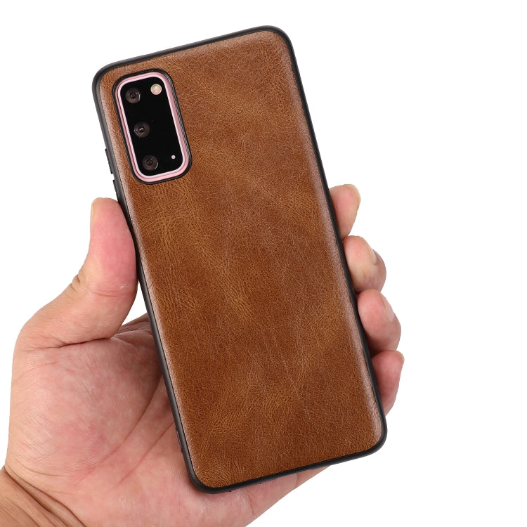 For Samsung Galaxy S20 Crazy Horse Textured Calfskin PU+PC+TPU Case