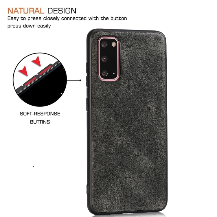 For Samsung Galaxy S20 Crazy Horse Textured Calfskin PU+PC+TPU Case