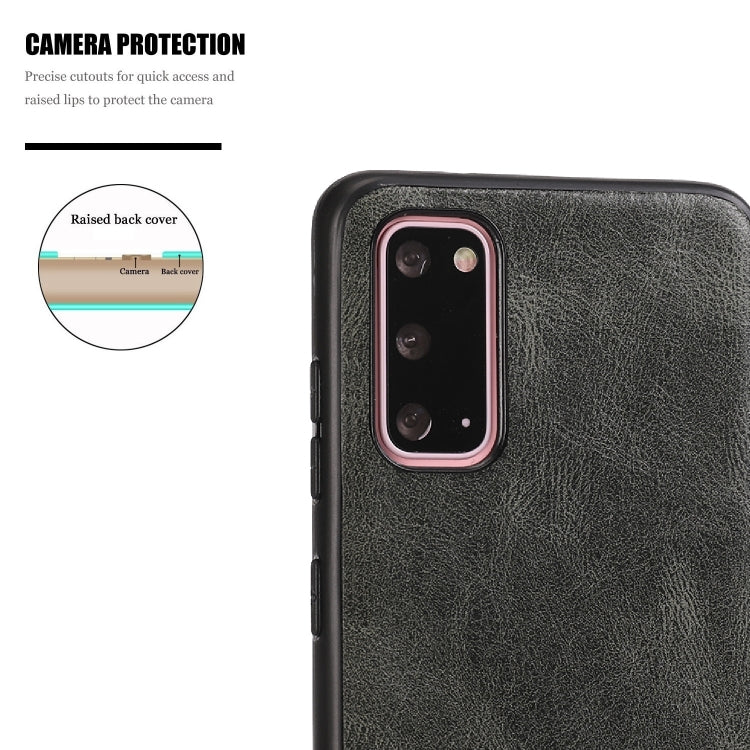 For Samsung Galaxy S20 Crazy Horse Textured Calfskin PU+PC+TPU Case