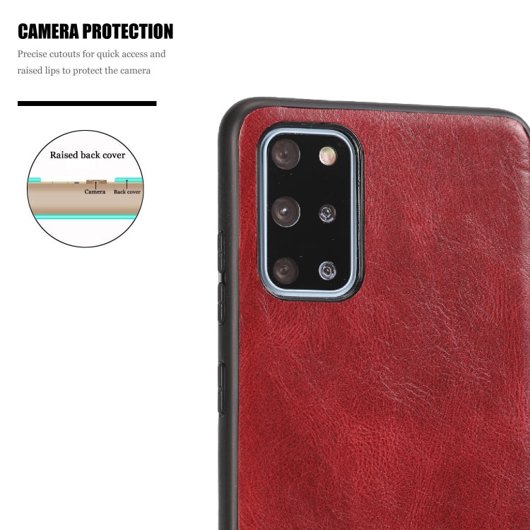 For Samsung Galaxy S20+ Crazy Horse Textured Calfskin PU+PC+TPU Case
