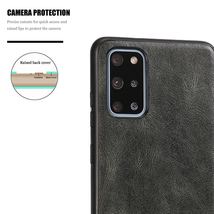 For Samsung Galaxy S20+ Crazy Horse Textured Calfskin PU+PC+TPU Case