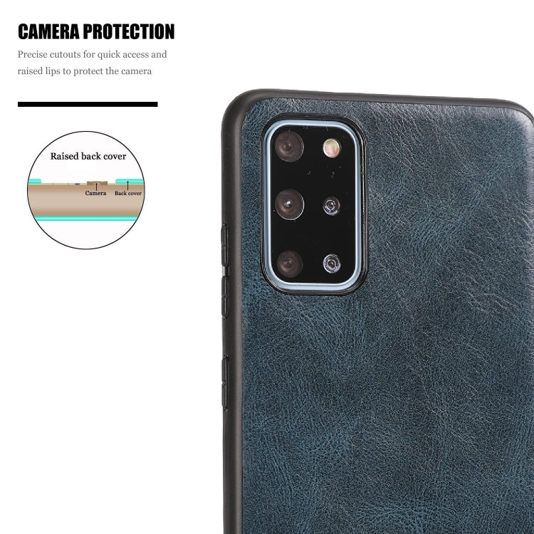 For Samsung Galaxy S20+ Crazy Horse Textured Calfskin PU+PC+TPU Case