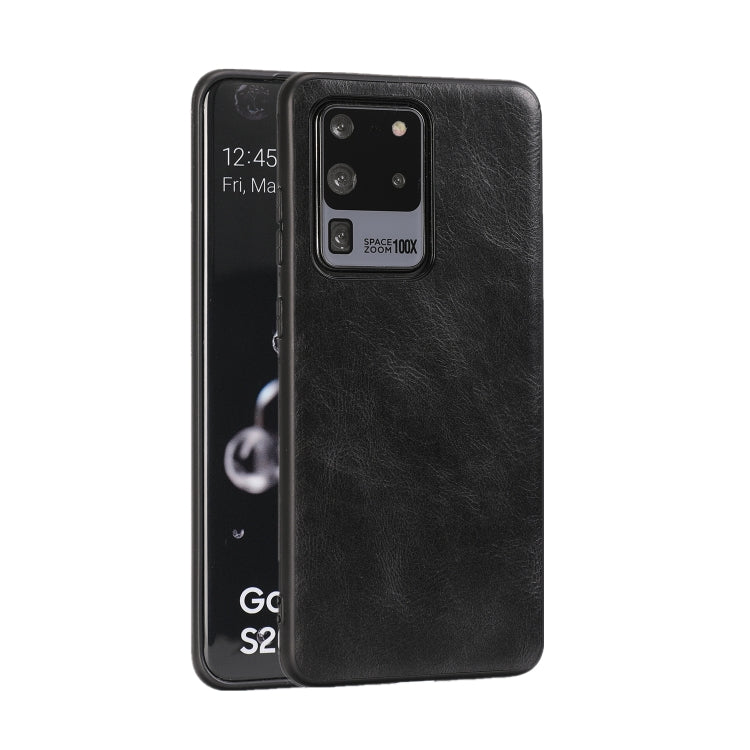 For Samsung Galaxy S20 Ultra Crazy Horse Textured Calfskin PU+PC+TPU Case