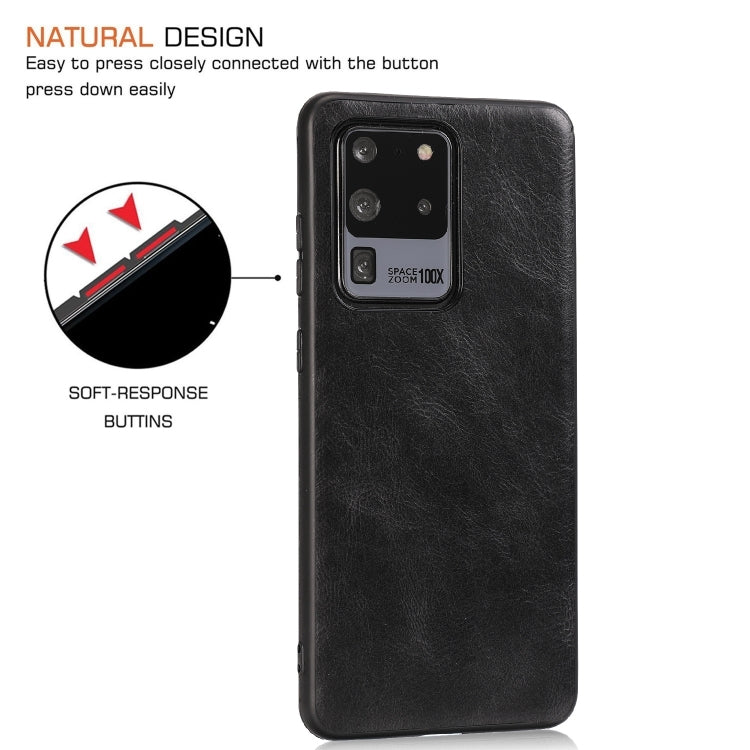 For Samsung Galaxy S20 Ultra Crazy Horse Textured Calfskin PU+PC+TPU Case