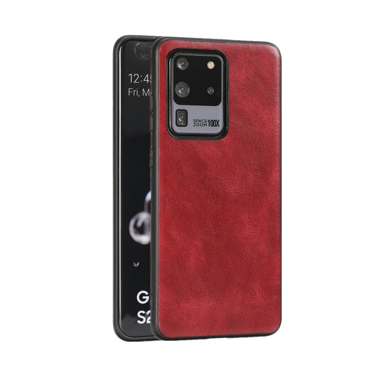For Samsung Galaxy S20 Ultra Crazy Horse Textured Calfskin PU+PC+TPU Case