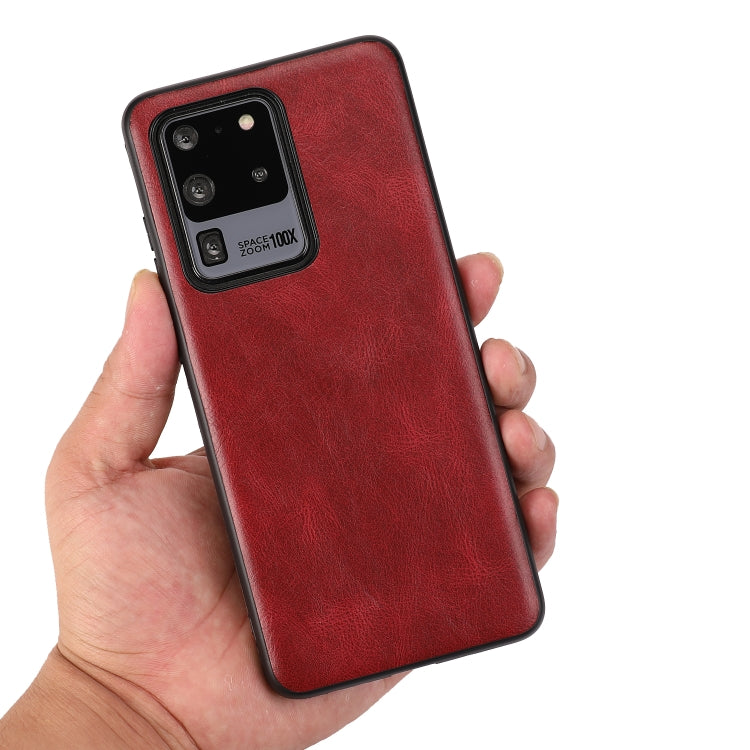 For Samsung Galaxy S20 Ultra Crazy Horse Textured Calfskin PU+PC+TPU Case