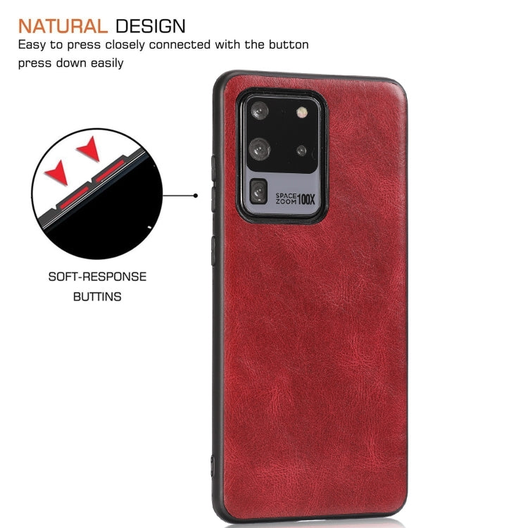 For Samsung Galaxy S20 Ultra Crazy Horse Textured Calfskin PU+PC+TPU Case