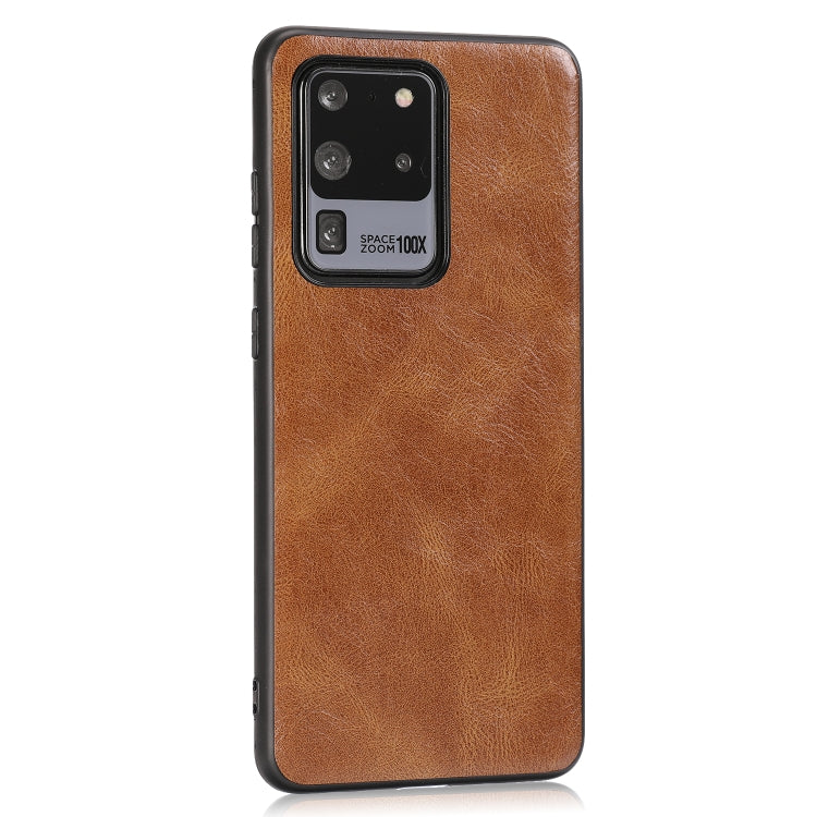 For Samsung Galaxy S20 Ultra Crazy Horse Textured Calfskin PU+PC+TPU Case