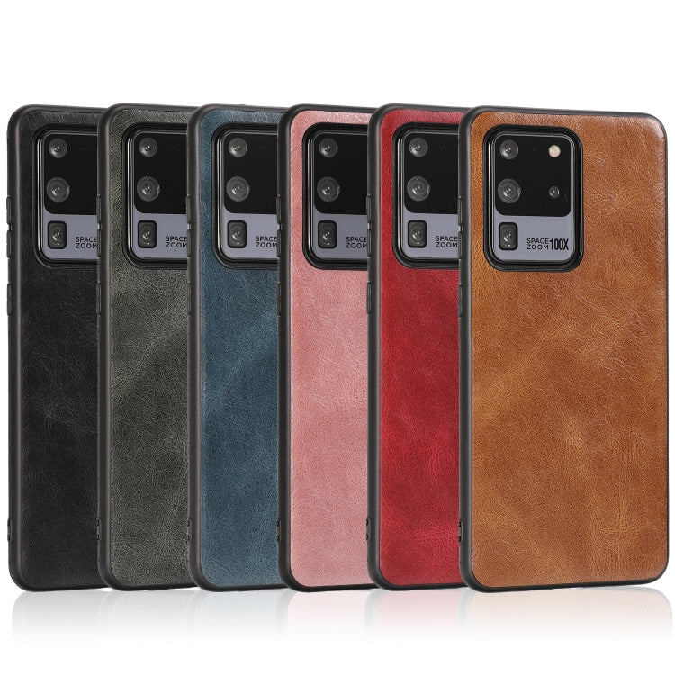 For Samsung Galaxy S20 Ultra Crazy Horse Textured Calfskin PU+PC+TPU Case