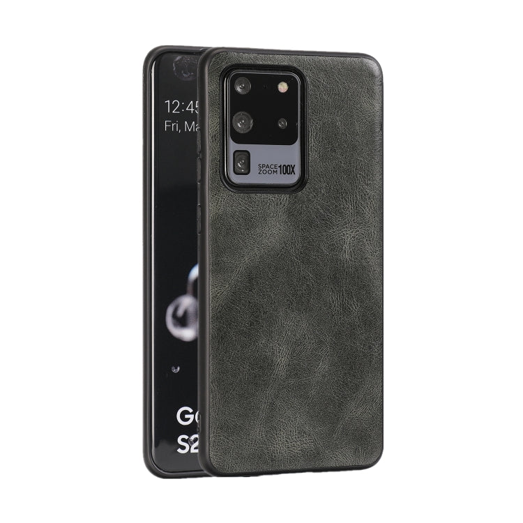 For Samsung Galaxy S20 Ultra Crazy Horse Textured Calfskin PU+PC+TPU Case