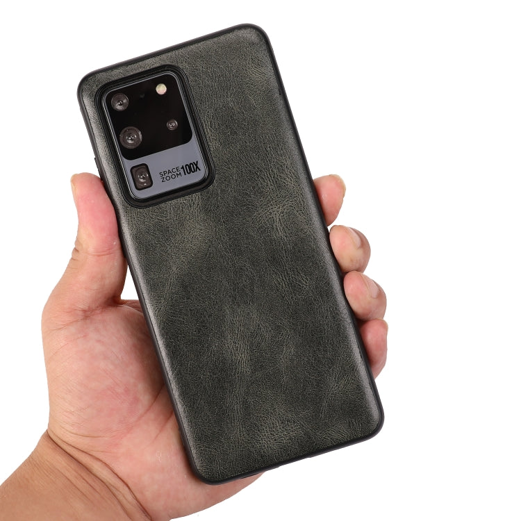For Samsung Galaxy S20 Ultra Crazy Horse Textured Calfskin PU+PC+TPU Case