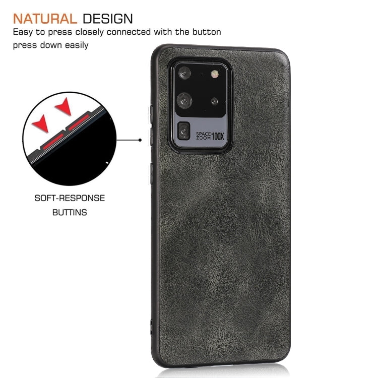 For Samsung Galaxy S20 Ultra Crazy Horse Textured Calfskin PU+PC+TPU Case
