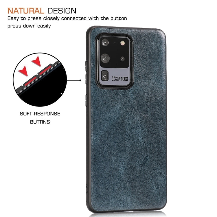 For Samsung Galaxy S20 Ultra Crazy Horse Textured Calfskin PU+PC+TPU Case