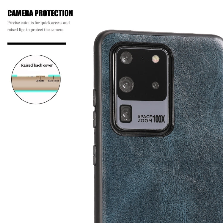 For Samsung Galaxy S20 Ultra Crazy Horse Textured Calfskin PU+PC+TPU Case
