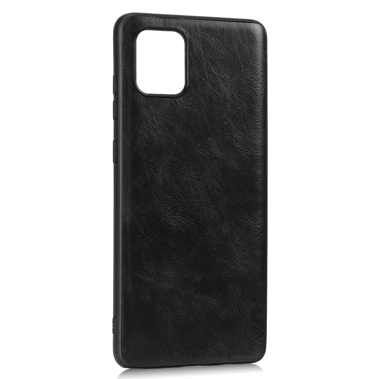 For Samsung Galaxy A81 Crazy Horse Textured Calfskin PU+PC+TPU Case