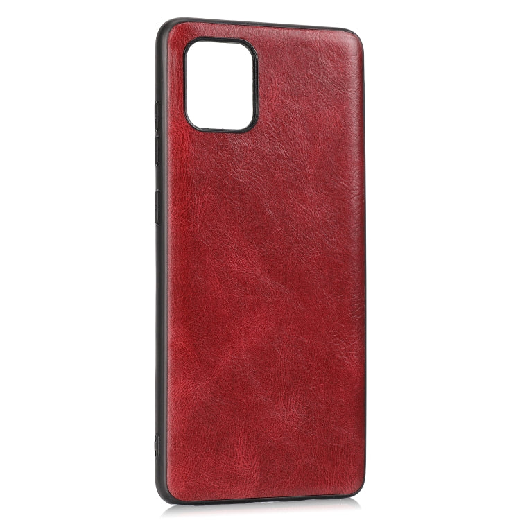 For Samsung Galaxy A81 Crazy Horse Textured Calfskin PU+PC+TPU Case